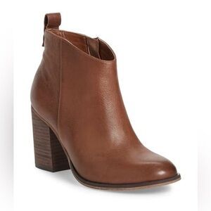 BP. Lance Block Heel Bootie in Cognac Oiled Leather